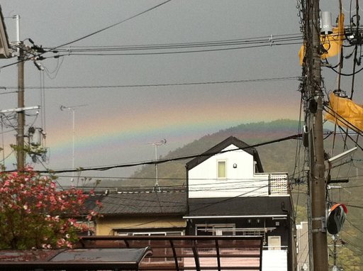 大きな虹が出ていました-20110425
