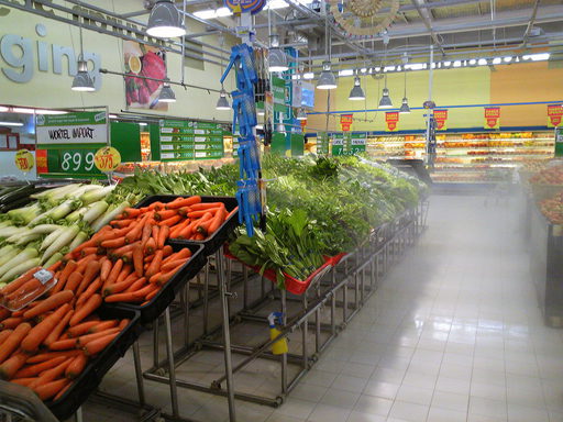 20090130 野菜に霧吹き